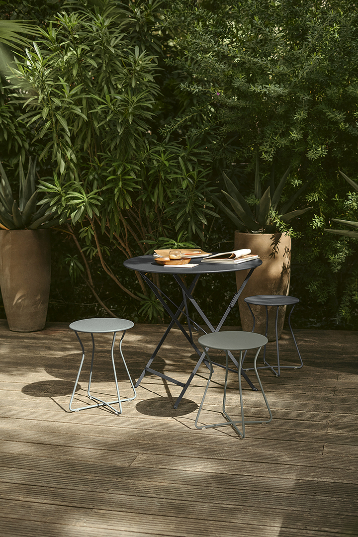 Table de jardin pliante Bistro en métal coloris carbone L.117 x l.77 x H.74  cm